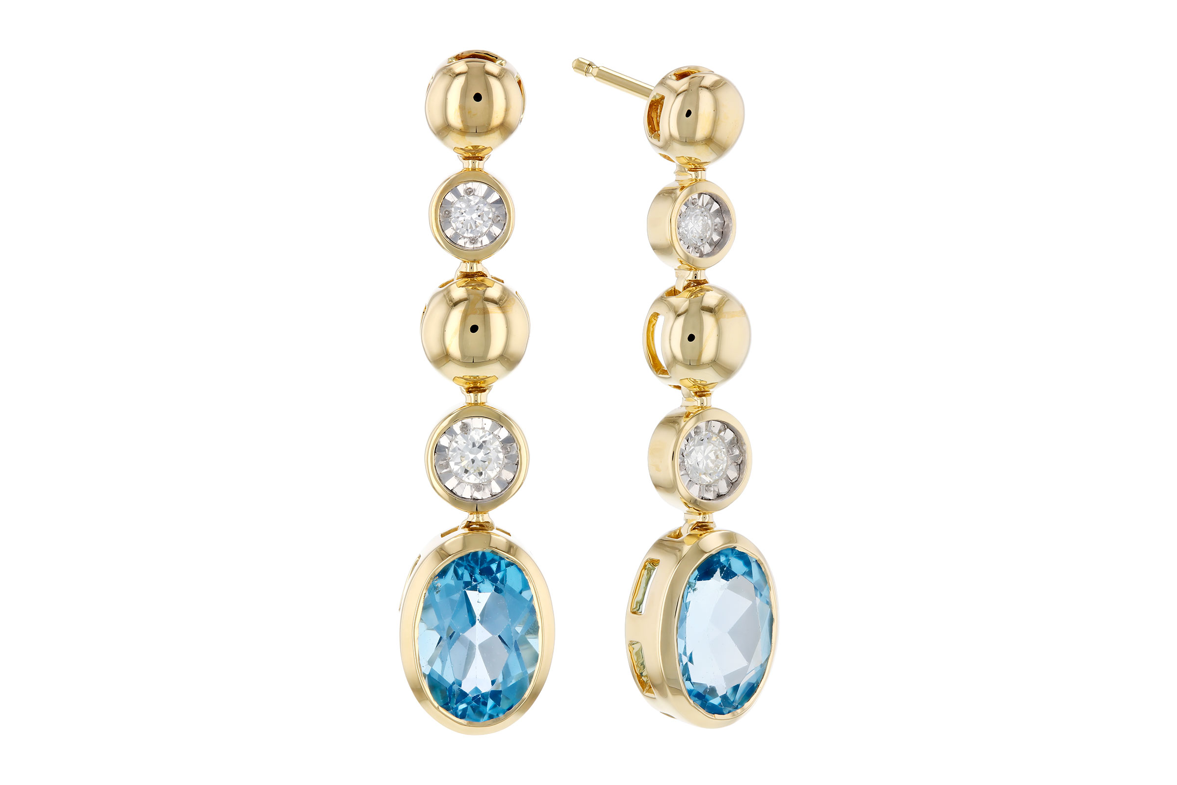 L284-74522: EARRINGS 1.66 TW BLUE TOPAZ 1.76 TGW