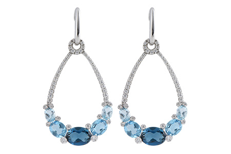 M197-49040: EARR 3.75 BLUE TOPAZ 4.17 TGW