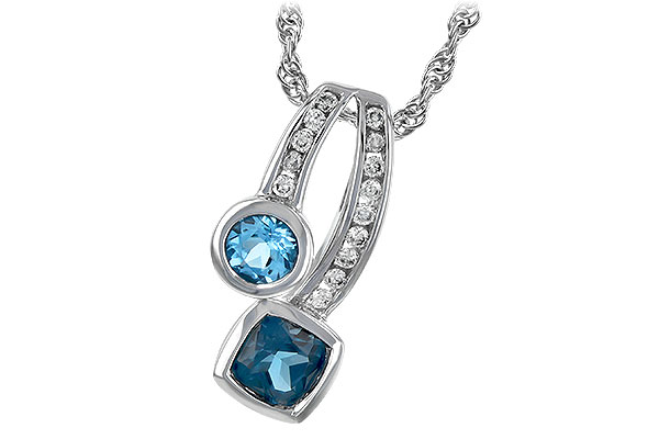 M198-45440: NECKLACE .91 TW BLUE TOPAZ 1.04 TGW