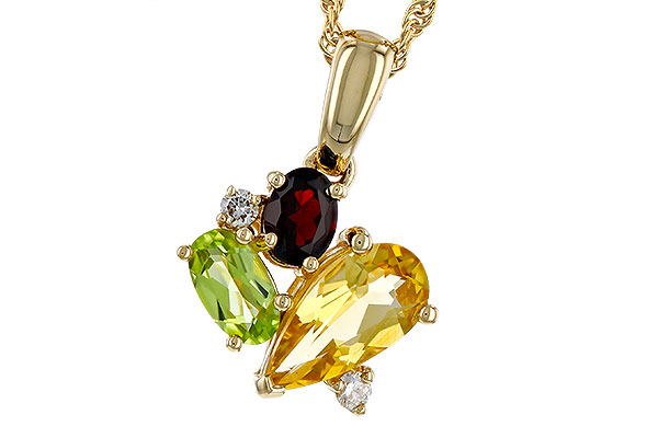 M283-85395: NECKLACE .79 SEMI PREC (CIT,PER,GAR) .82 TGW