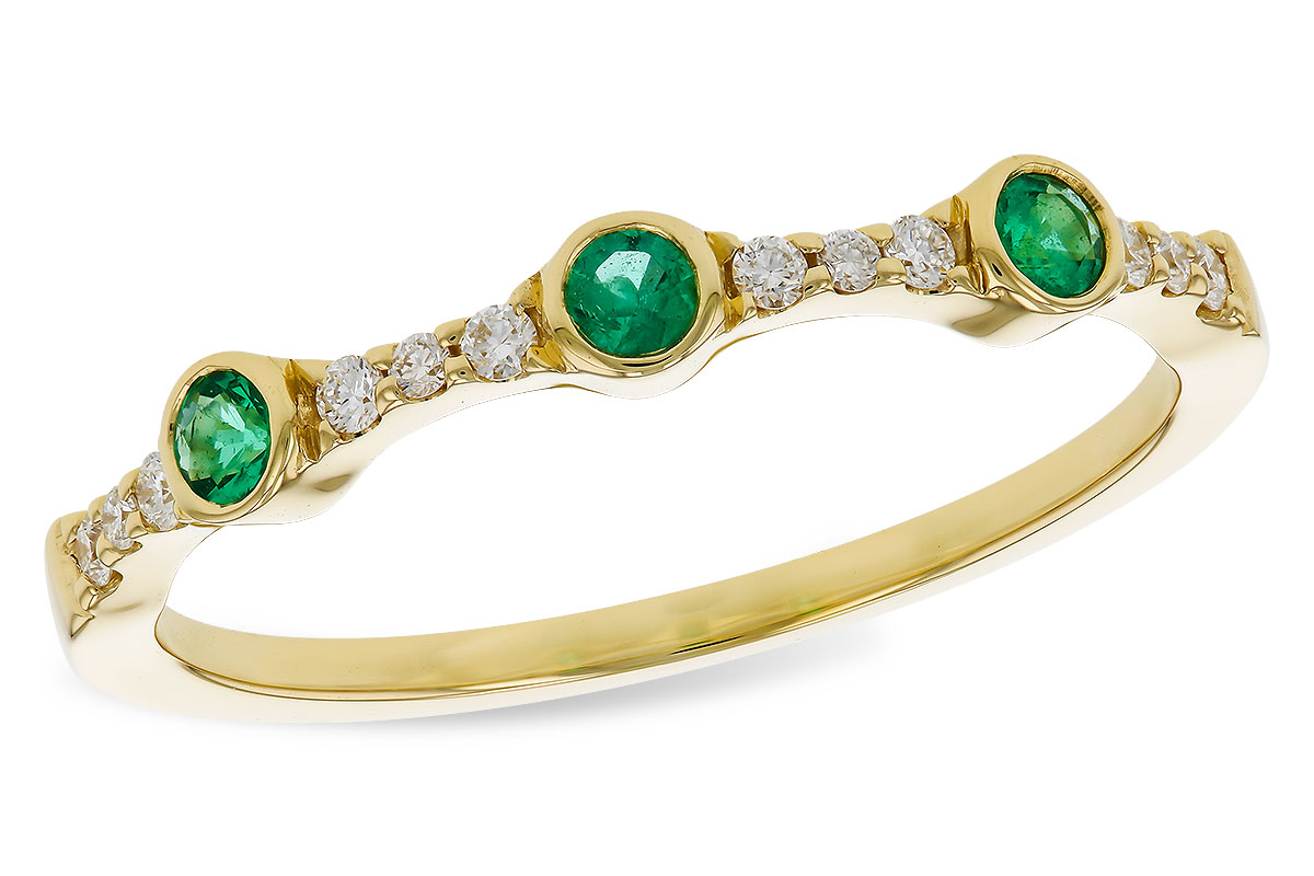 M283-85404: LDS WED RG .11 EMERALD .20 TGW