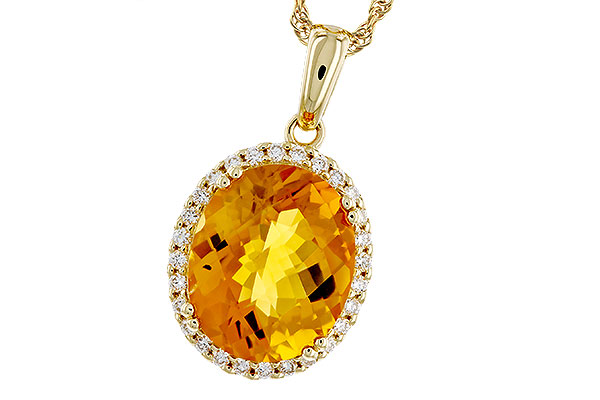 M283-85422: NECKLACE 3.85 CITRINE 4.07 TGW (12x10MM OV)
