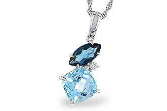 M283-86277: NECKLACE 2.37 TW BLUE TOPAZ 2.40 TGW