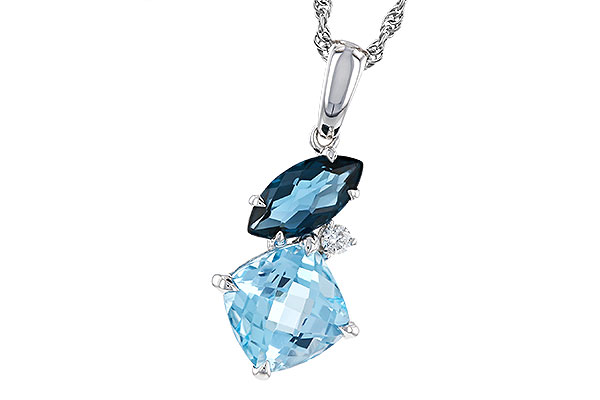 M283-86277: NECKLACE 2.37 TW BLUE TOPAZ 2.40 TGW