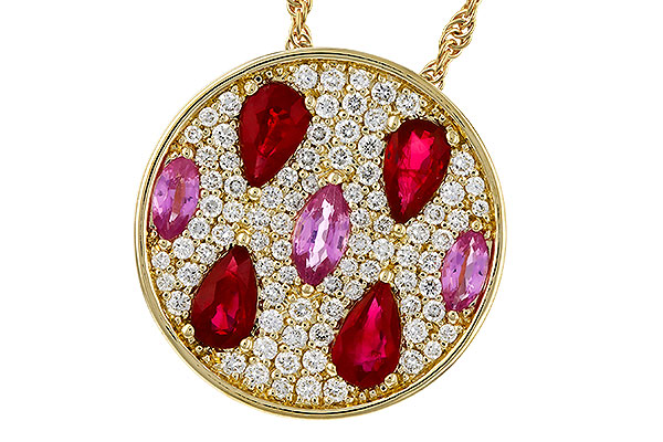 M283-90831: NECK 1.42 TW PRECIOUS (RUBY & PINK SAPP) 1.82 TGW
