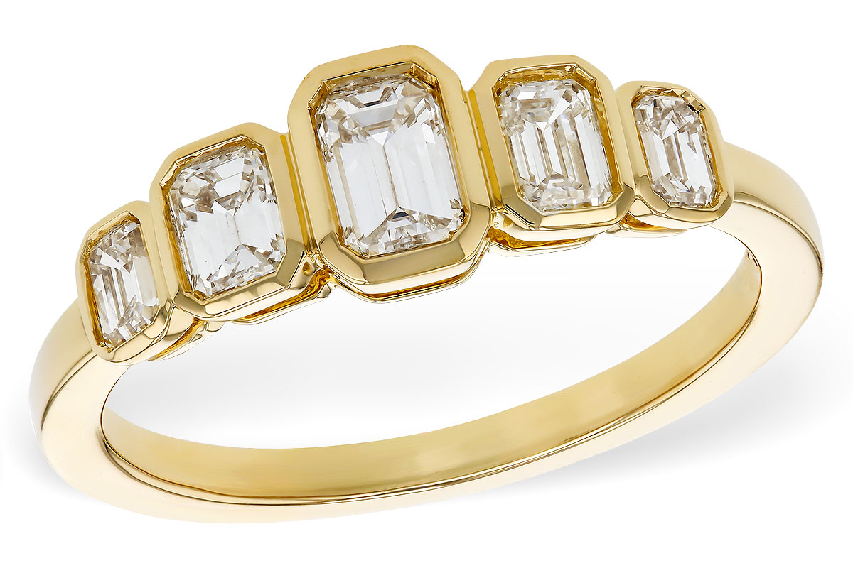 M283-90877: LDS DIA WED RG .90 TW EMERALD CUTS