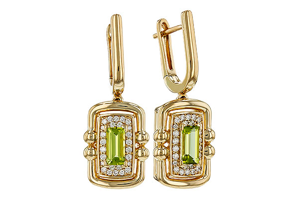 M284-73595: EARRINGS .71 TW PERIDOT .88 TGW (6x3MM PER)