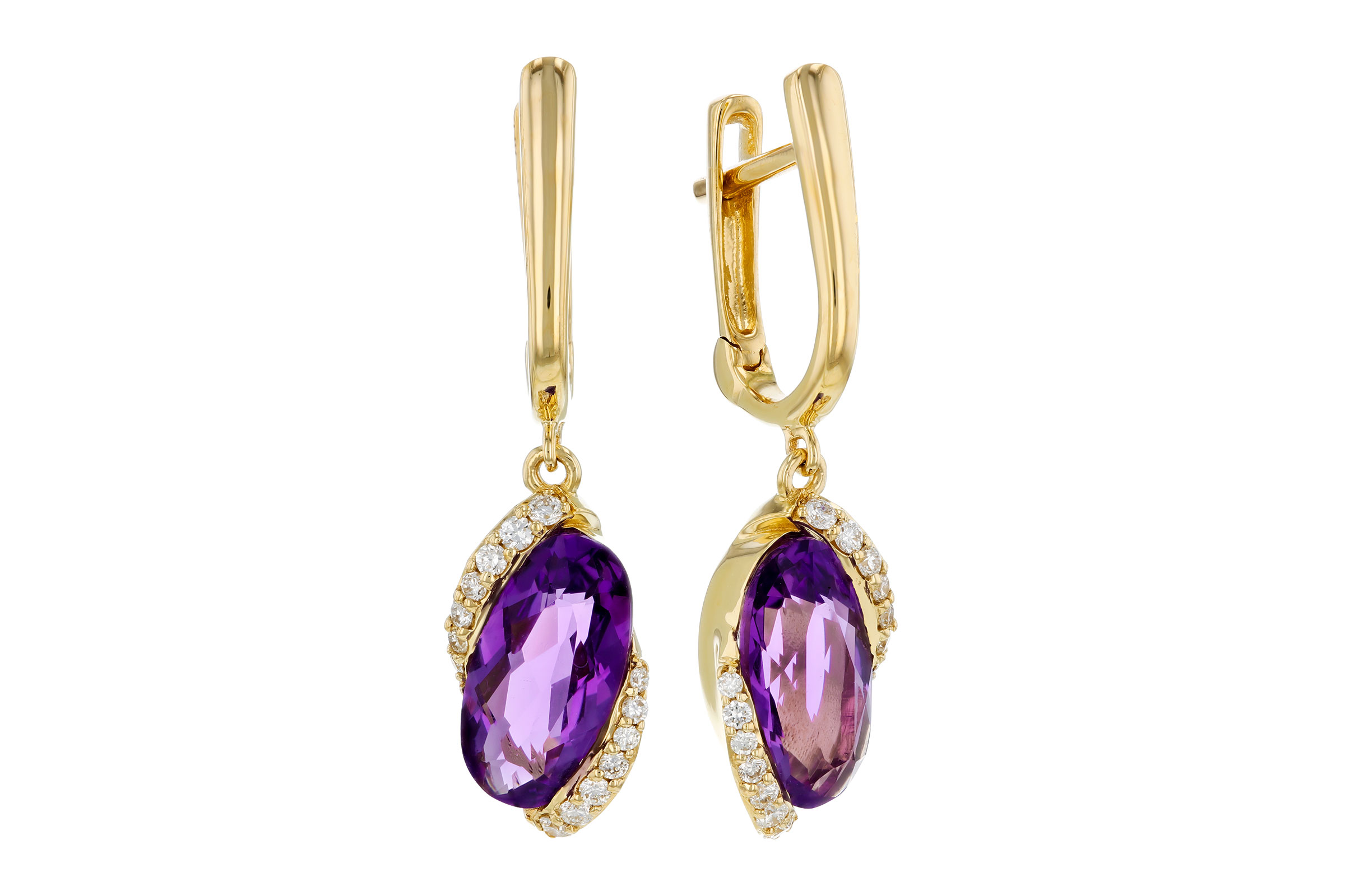 M284-75404: EARRINGS 2.14 TW AMETHYST 2.26 TGW (10x5MM AMY)